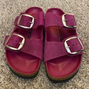 Fuchsia Big Buckle Birkenstocks